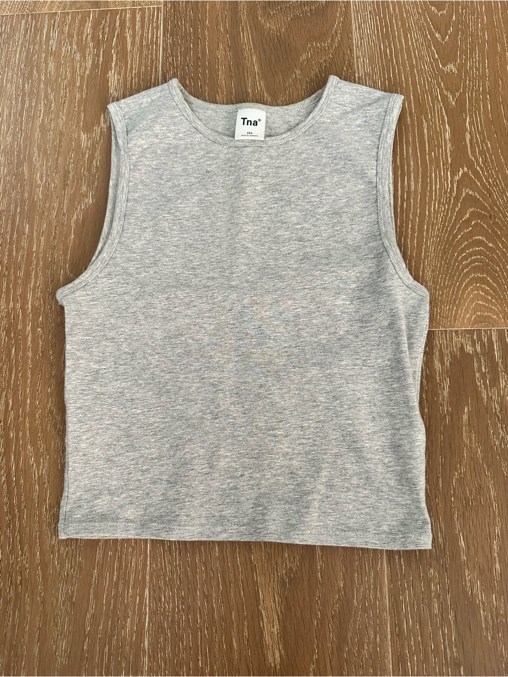 Aritzia TNA Crewneck Tank Top in Light Gray XXS